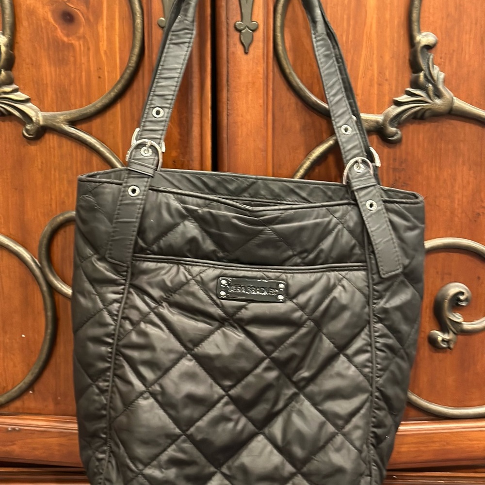 Vera Bradley North south quilted tote in black